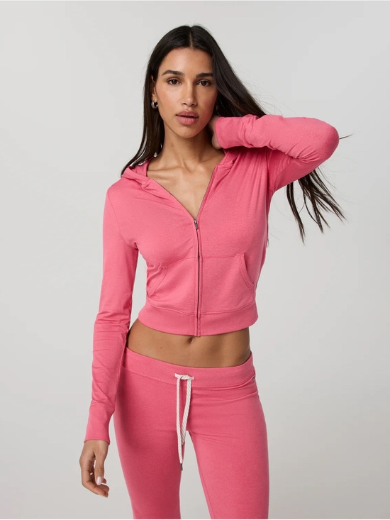 Vuori Tops - Vuori Halo Mini Full Zip Hoodie Pink Small